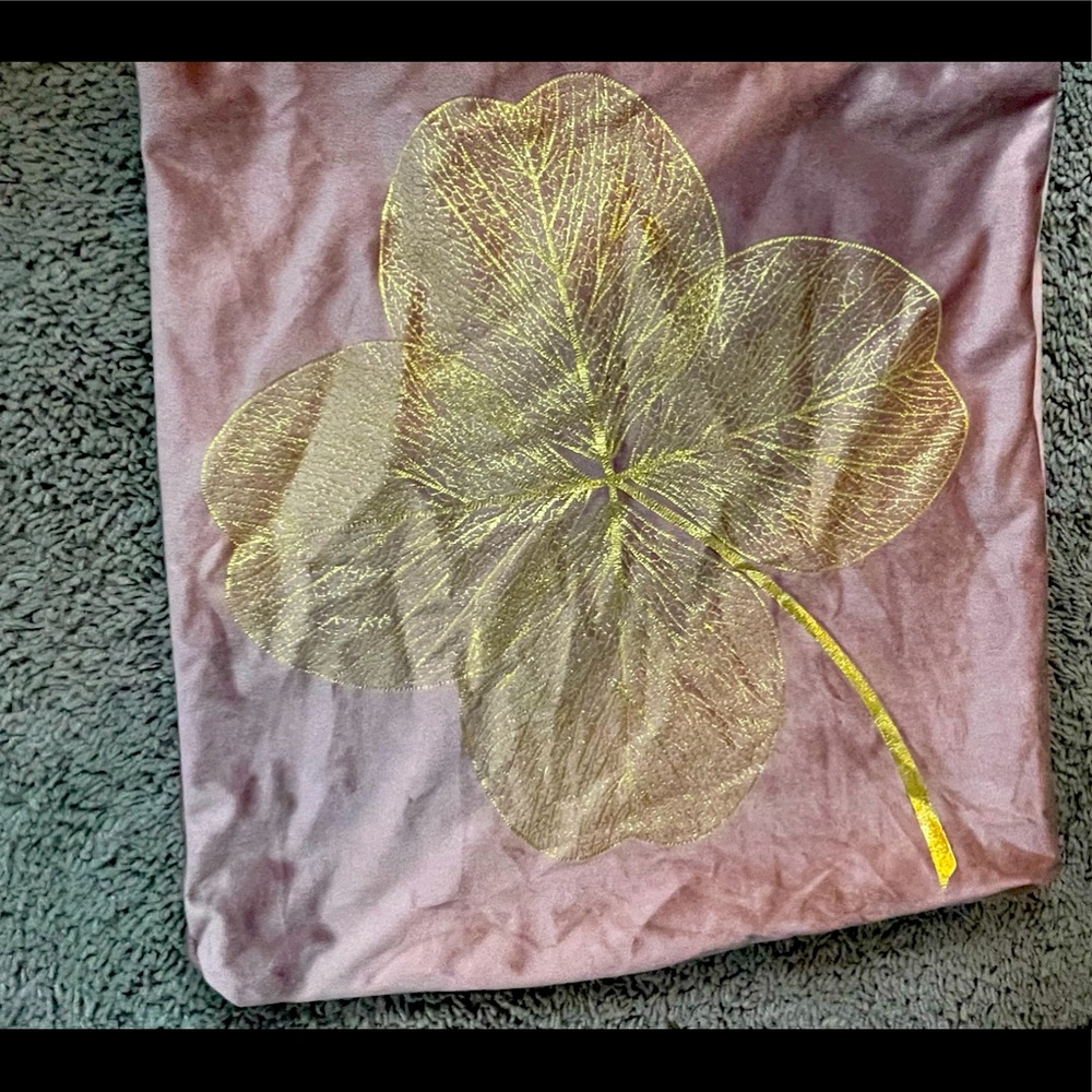 SHEIN blush and gold foil decorative pillow case